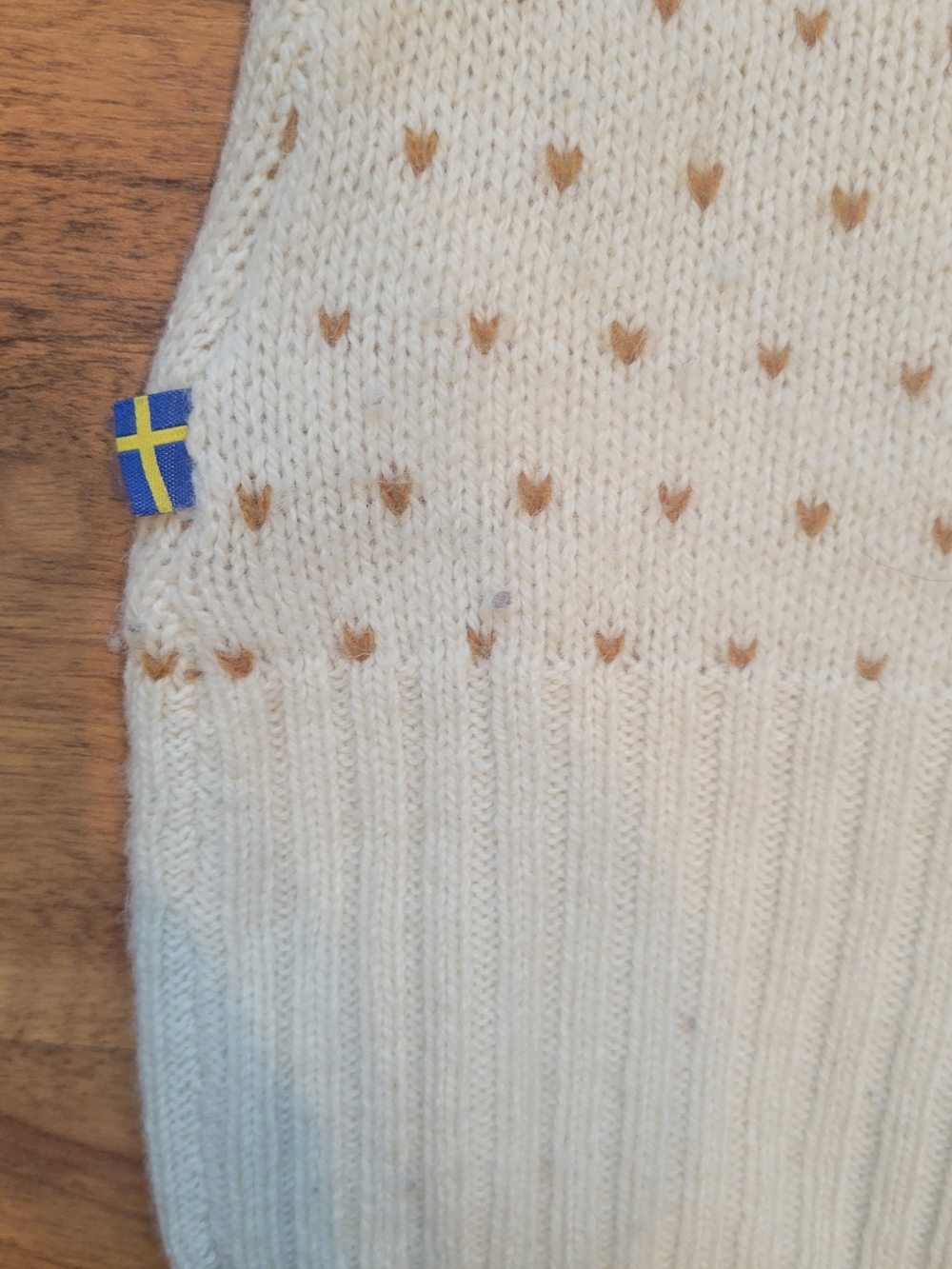 Fjallraven Cream Fair Isle Crewneck Sweater with Blue Yoke and Brown Accents - Picture 5 of 5